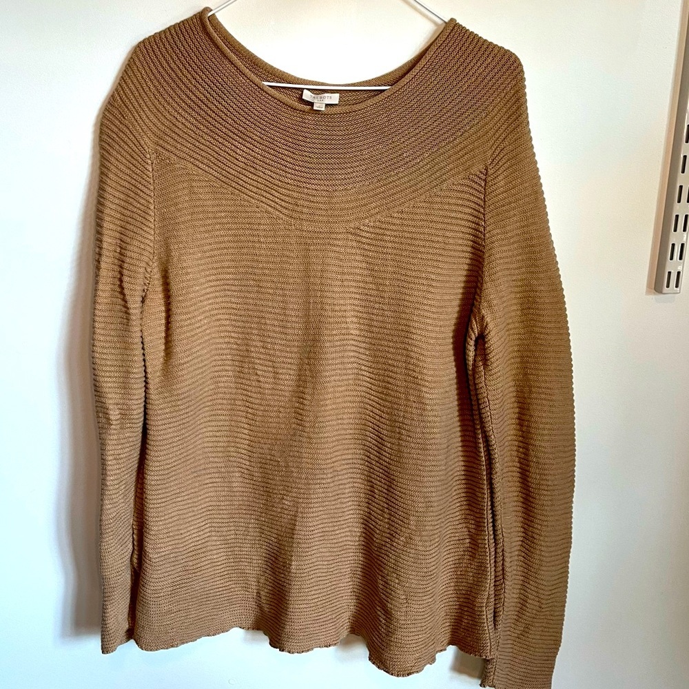 Talbots Tan Long Sleeve Sweater Large